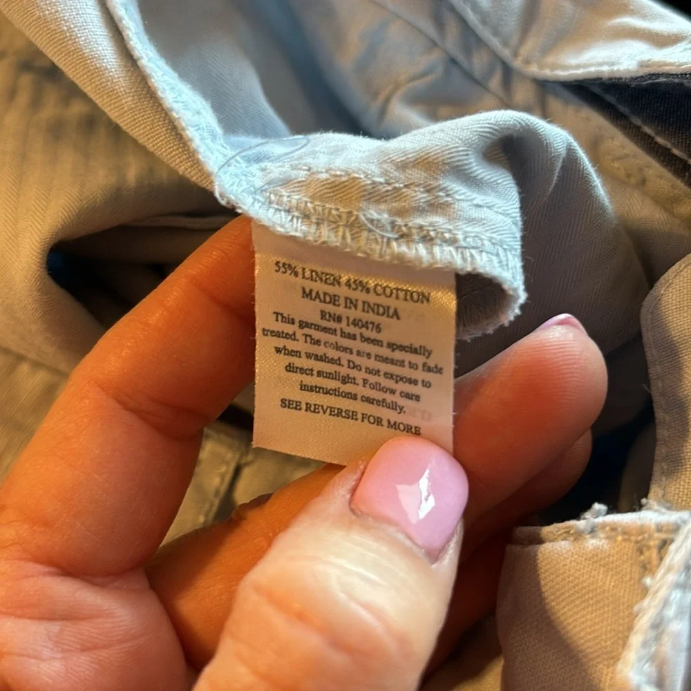 Faherty Men's Linen Blend Flat Front Shorts, Light Blue, Size 33